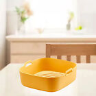 Air Fryer Silicone Pot High Temperature Resistance Air Fryer Yellow Square