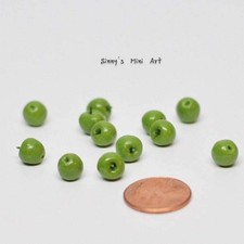 A dozen of 1:12 Miniature Green Apples/ Dollhouse Miniature apples/ Miniature fr