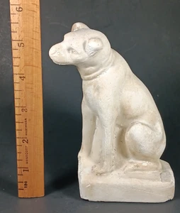 Inusual 5.5" Alto Vintage Yeso Victor NIPPER Perro Estatua - Tamaño Extraño - Imagen 1 de 9