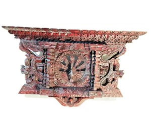 QT Shopping Handcrafted Peacock Solid Wooden Frame 13.5 IN Ankhi Jhyal - Picture 1 of 6