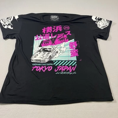 Camiseta Gráfica Fresh Laundry Yokohama Street Racing Tamanho XL Tóquio Japão Preta - Imagem 1 de 4
