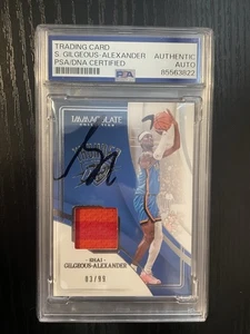 Shai Gilgeous-Alexander 2023-24 Immaculate Patch Auto /99 Signed PSA DNA Auth - Picture 1 of 2