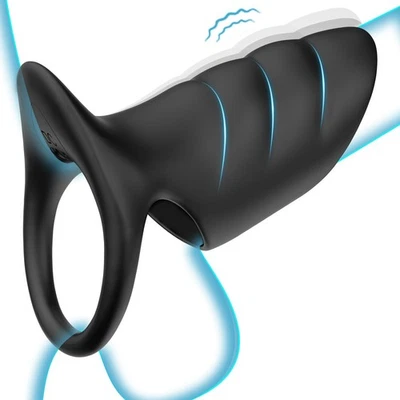 Vibrating Cock Armor Male Penis Erection Sleeve Girth Ring Enhancer Enlarger Men - Image 1 of 4