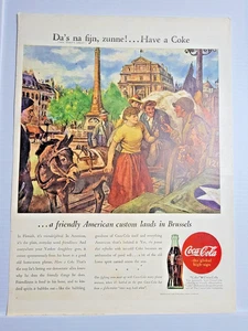 Vintage 1945 Coke Coca Cola Brüssel Soldaten 11x14 Anzeige - Bild 1 von 1