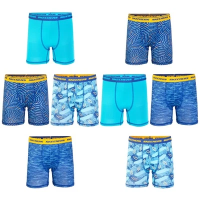 Calzoncillos boxer deportivos Skechers exclusivos 8pk para niños con estampados únicos talla 4 Foto 1 de 4