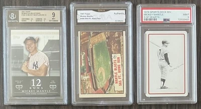 Colección de tarjetas graduadas antiguas de Mickey Mantle Foto 1 de 4