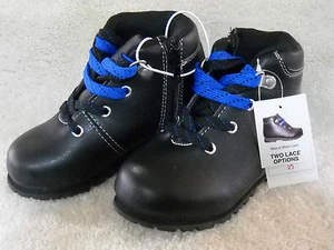  Toddler Cedric Boots/Shoes Sz 10M  Black w/Laces & Side Zipper Wonderkid Casual - Picture 1 of 10