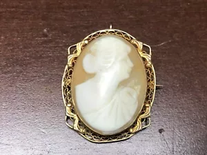 Antiguo cameo victoriano con marco de plata esterlina - Imagen 1 de 5