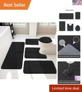 Bathroom Rugs Sets 5 Piece, Cobblestone Memory Foam Bathroom Mats Set Extra T... - Picture 1 of 7
