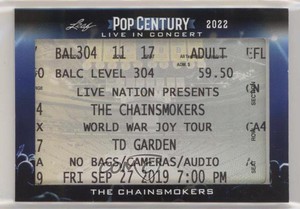 2022 Leaf Metal Pop Century Live In Concert Ticket Relics The Chainsmokers 0f4