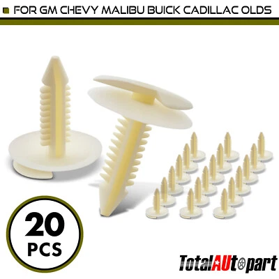20Pcs Door Trim Panel Retainer Clips Double Head for Buick Chevy 7.94mm Nylon - Image 1 of 4