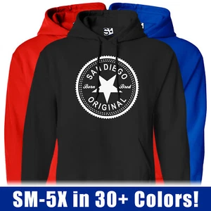 San Diego Original Inverse HOODIE | Born & Bred Raised Made in Hooded Sweatshirt - Picture 1 of 35