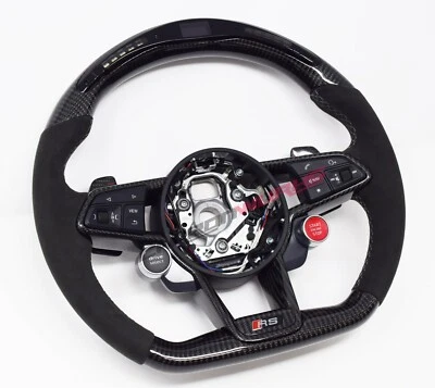 Audi TT TTRS 8S MK3 LED Carbon Fibre Steering Wheel - Customisable Options 2014+ - Image 1 of 4