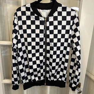 Car Racing Jacket Flag Full Zip Women's Large Race Car - Picture 1 of 10