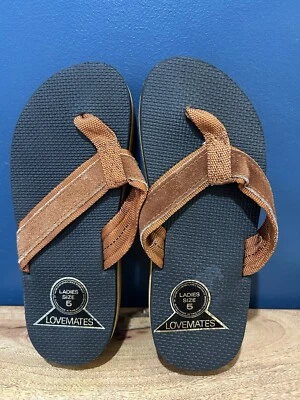 Chanclas LoveMates vintage años 80 para mujer talla 5, nuevas sin etiquetas (bronceado y tostado) Foto 1 de 4