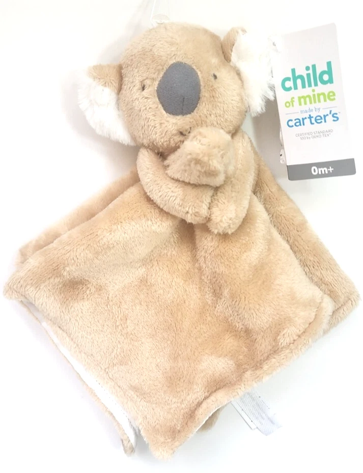 Child of Mine Carters Brown Koala Bear Baby Lovey Security Blanket Satin 68159