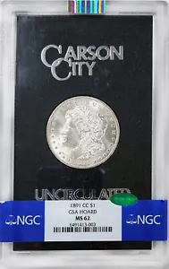 1891-CC Morgan Silver Dollar GSA Hoard NGC MS62 CAC Comes with Box & Paper - Picture 1 of 4