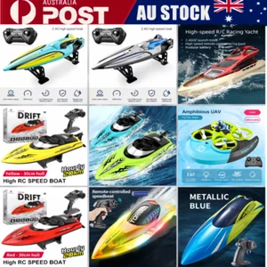 Kids Outdoor Racing Ship Toy Gift RC Boat Remote Control Speed Boat Collection - Picture 1 of 244