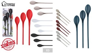 3 SET KOCHLÖFFEL RÜHRLÖFFEL KOCHSET SCHWARZ ROT WEISS KOCHEN KÜCHE LUXUS PP NEU - Bild 1 von 9