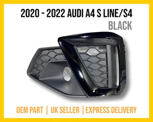 2019 - 2022 AUDI A4 S LINE S4 FRONT BUMPER LEFT LH FOG GRILL TRIM B9.5 - BLACK - Picture 1 of 17