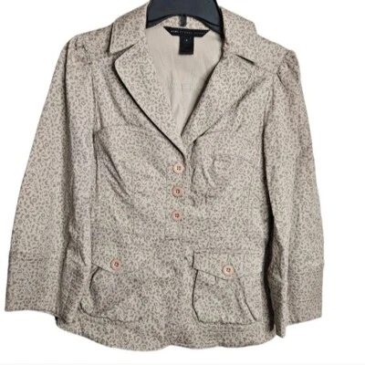 Chaqueta Blazer Marc by Marc Jacobs Beige Tostado Estampado Floral Filigrana Foto 1 de 4