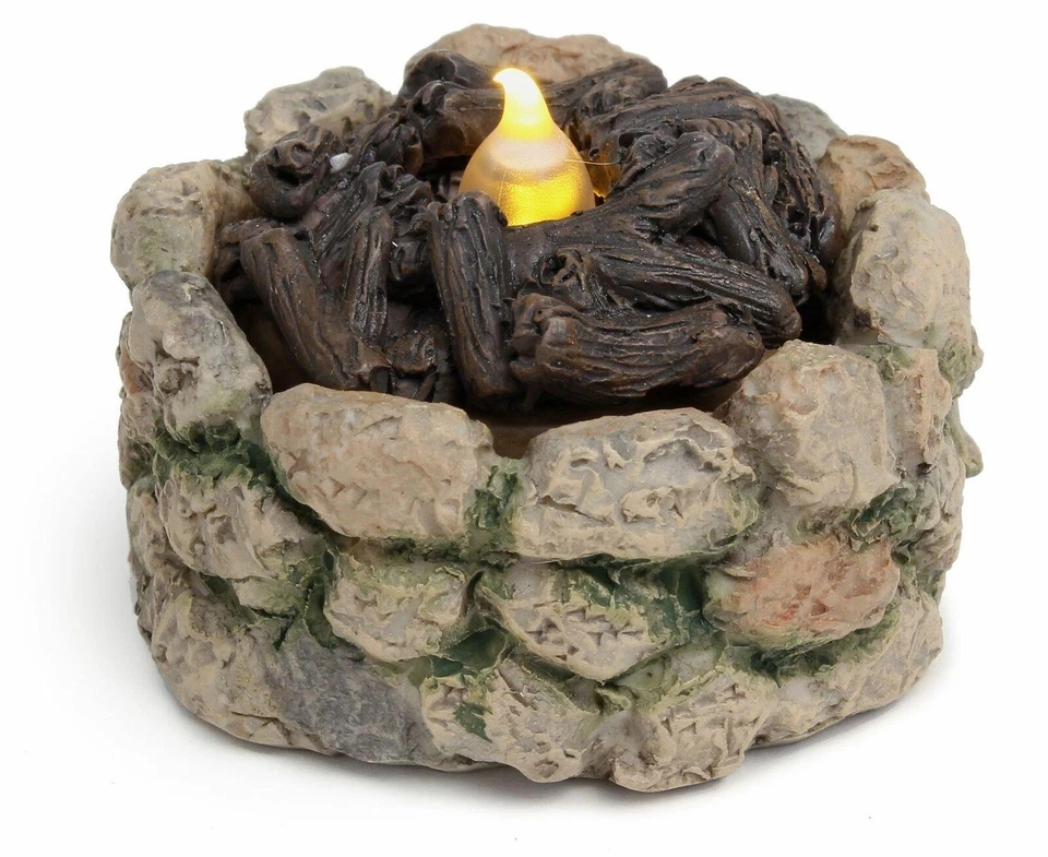 Miniature Fairy Garden Cobblestone Fire Pit w/ LED Tealight - Buy 3 Save $5 - Image 1 of 1