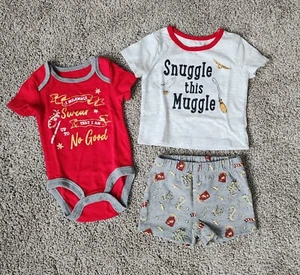 Harry Potter " I Solemnly Swear.."& "Snuggle This Muggle" Baby Size 3-6M 3pc set - Picture 1 of 3