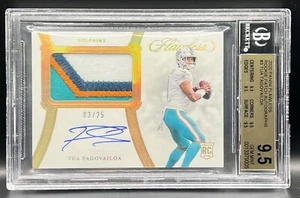 2020 Panini Flawless Tua Tagovailoa RPA RC Patch 3/25 BGS GEM MINT AUTO 10 - Picture 1 of 3