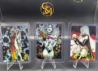 1994 LADY DEATH CHASE CARDS 1-5 CHAOS KROME CLEAR CHROME NM - Image 1 of 4