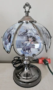 Vintage Indianer, Wolf & Buck 6-Panel Glas Touch OK Lampe 2003 KOSTENLOSER VERSAND - Bild 1 von 13