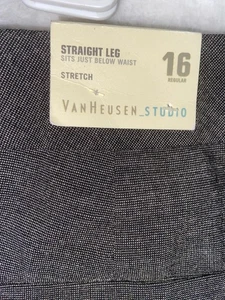 New Van Heusen Studio NWT Women's Size 16 Regular Dress Pants Straight Stretch - Picture 1 of 10