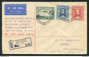 1930 Australia Wyndham Registered First Airmail Flight cover - Picture 1 of 2