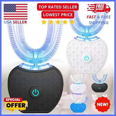 U-Shape Ultrasonic Toothbrush 360° Electric Teeth Cleaner Whitening Automatic - Image 1 of 4