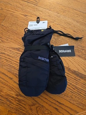 Burton Vent Ski Mittens kids size L Black NWT - Image 1 of 4