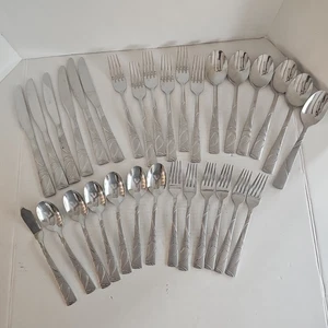 Cambridge Sasha Sand Stainless Flatware 47 pieces Service for 6+ Serving Pcs Inc - Picture 1 of 14