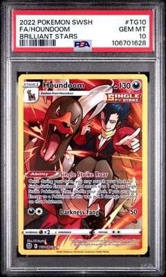 Houndoom Full Art Holo Foil Brilliant Stars Sword & Shield PSA 10 Pokemon #TG10 - Image 1 of 2