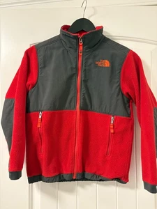 Boys red North Face Fleece hacket size medium - Picture 1 of 5