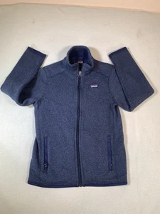 Patagonia Boys Better Sweater Full Zip Size M Hiking Outdoor Worn Wear Blue - Picture 1 of 9