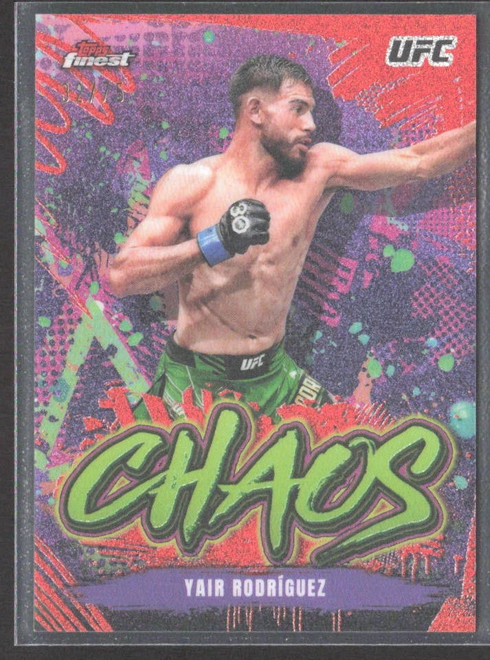 Yair RodrIguez 2024 Topps Finest UFC Chaos Tangerine Glitter #CHA-27 SN /75 - Image 1 of 2