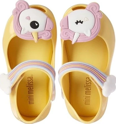 Mini Melissa Niñas Pequeñas Mini Ultragirl Unicornio Amarillo Pálido Brillo Zapatos Talla 8 Foto 1 de 4