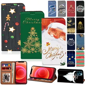 Weihnachten PU Smart Stand Geldbörse Handyhülle für Apple iPhone XR SE 6/7/8 PLUS - Bild 1 von 28