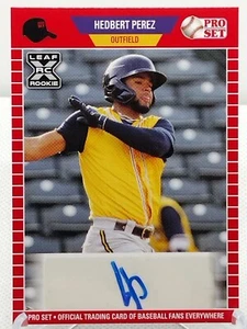 Hedbert Perez Auto RC 2021 Leaf Pro Set Béisbol Milwaukee Brewers Novato - Imagen 1 de 2