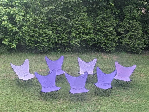 (7) Orig Mid Century BFK Hardoy Butterfly Chairs Knoll — Set of 7 + Cover
