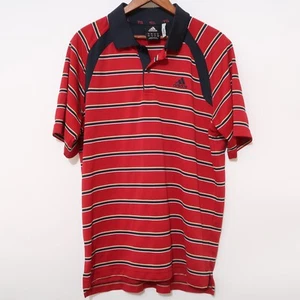 ADIDAS CLIMA COOL CLIMA 365 MEN'S RED GOLF Striped POLO SHIRT SIZE Medium - Picture 1 of 10