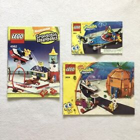 Lego Spongebob Squarepants 3834 3815 4982 Instruction Manual Book Mix Lot