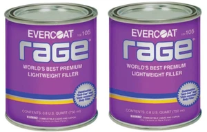 Evercoat 105 Rage Premium Lightweight Body Filler - 0.8 US Quart (750 ml) (2/PK) - Picture 1 of 1