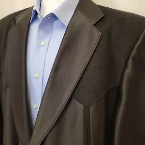 Circle S sport coat mens 52R black 100% polyester Vintage USA jacket blazer - Picture 1 of 16