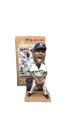 CC Sabathia Milwaukee Brewers 2010 Bobblehead SGA ~ NIB ~ FREE Shipping Cover