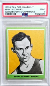 1963 KTAV Campioni Sportivi Ebrei Benny Leonard Boxe Card PSA 9 Mint POP 11 - Foto 1 di 2