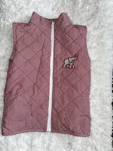 Smock Monkey boys sz. 4 red gingham elephant design quilted (light) winter vest. - Picture 1 of 7
